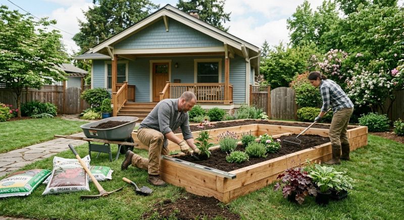 Raised Flower Bed Construction